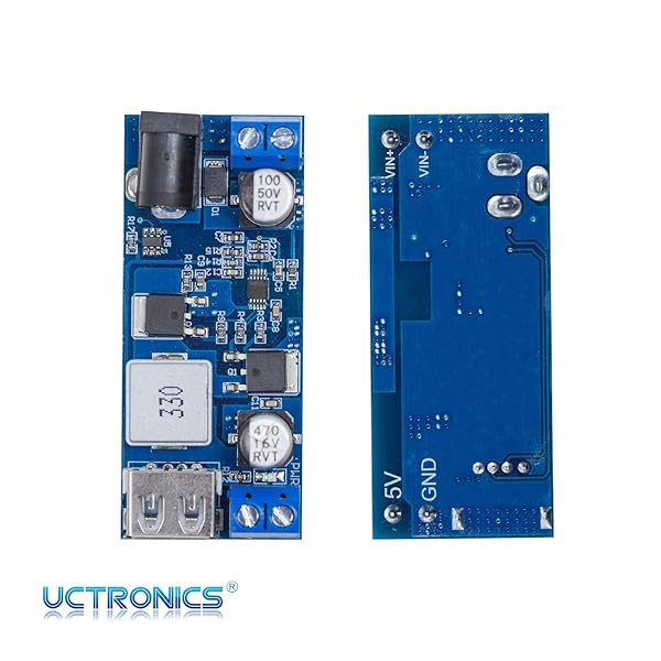 UCTRONICS DC 9V 12V 24V to DC 5V 5A Buck Converter Module Dual Output Voltage Regulator Board 2 Pack for Efficient Power Conversion - Image 6