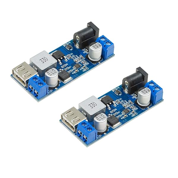 UCTRONICS DC 9V 12V 24V to DC 5V 5A Buck Converter Module Dual Output Voltage Regulator Board 2 Pack for Efficient Power Conversion
