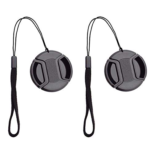 ULBTER 55mm Lens Cap Cover for Nikon AF-P 18-55mm Lens - 2 Pack with Keeper & Leash for D5600, D5500, D5300, D3500 Cameras