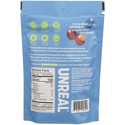 UNREAL Dark Chocolate Peanut Gems - Vegan, Fair Trade, Non-GMO, Gluten-Free Treats - 6 Bags of Natural Goodness! - Image 4