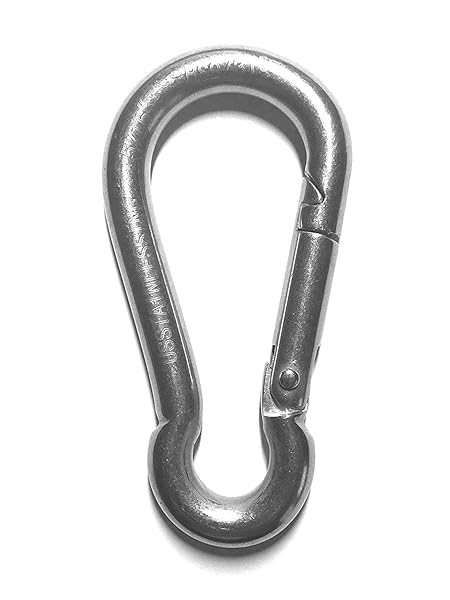 US Stainless "Buy US Stainless Steel 316 Spring Hook Carabiner No Eye 5/16" (8mm) - Marine Grade Quality for Durability"