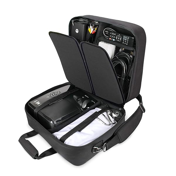 USA Gear Portable Projector Case - Fits Epson 1060, GooDee 2020, YABER Y30 & More - Scratch Resistant & Customizable Interior
