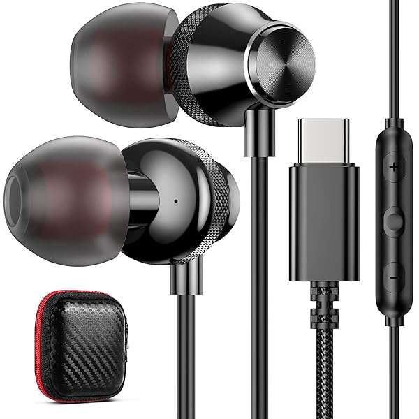 Best USB-C Earbuds for Google Pixel 9, iPhone 16, Samsung S23 & More - Wired Headphones with Microphone - Image 2