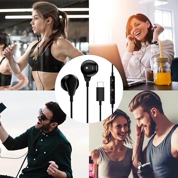 USB C Headphones for iPhone 16 Pro Max & Samsung Galaxy - Noise Cancelling Earbuds with Mic Control - Image 7