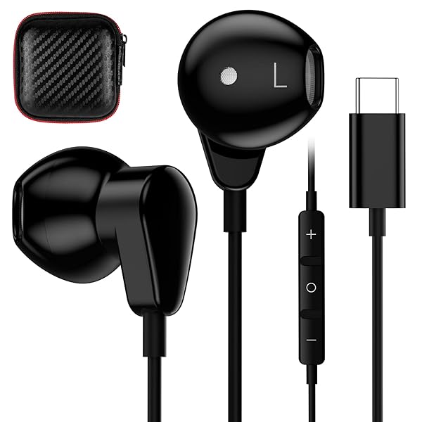 USB C Headphones for iPhone 16 Pro Max & Samsung Galaxy - Noise Cancelling Earbuds with Mic Control - Image 2