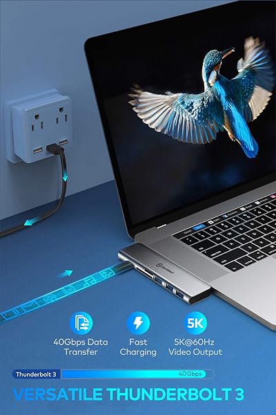 UtechSmart 7 in 2 USB C Hub Adapter for MacBook Pro Air with Thunderbolt 3 Port 100W PD 4K HDMI and USB3.0 Card Reader - Image 3