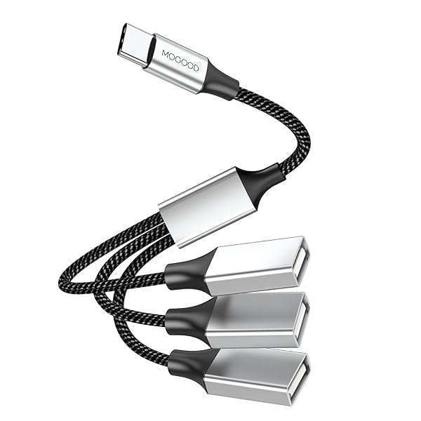 USB C Male to 3 USB Female Adapter - Type C to 3 Type A 2.0 Splitter for MacBook, iPad Pro, Surface Go & More - Image 2