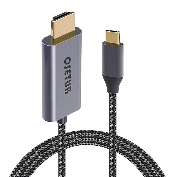 USB C to HDMI Cable 4K 6ft High Speed Braided Adapter for iPhone 15 Pro MacBook Pro Air iPad Pro Samsung S9 S10 Lenovo Dell and More