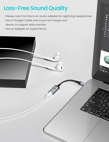 USB C to Lightning Audio Adapter for iPhone 16/15 Pro Max & iPad Pro - MFi Certified Headphone Converter - Image 3