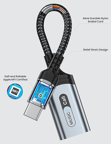 USB C to Lightning Audio Adapter for iPhone 16/15 Pro Max & iPad Pro - MFi Certified Headphone Converter - Image 4