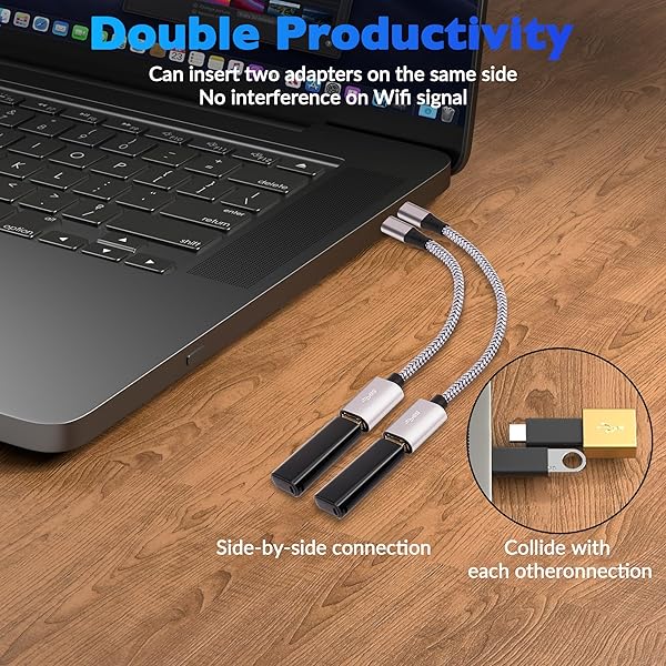 USB-C to USB 3.1 Adapter?2 Pack?, Nylon Braided Type-C OTG Cable USB C Male to USB A 3.0 Female Connector for iPhone 15?iPhone 15 ProMax, Samsung S23 - Image 3