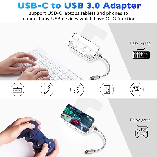 USB-C to USB 3.1 Adapter?2 Pack?, Nylon Braided Type-C OTG Cable USB C Male to USB A 3.0 Female Connector for iPhone 15?iPhone 15 ProMax, Samsung S23 - Image 4
