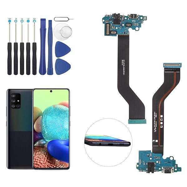 USB Charging Port Replacement for Samsung Galaxy A71 5G A716U - Dock Connector Flex Cable with Tools