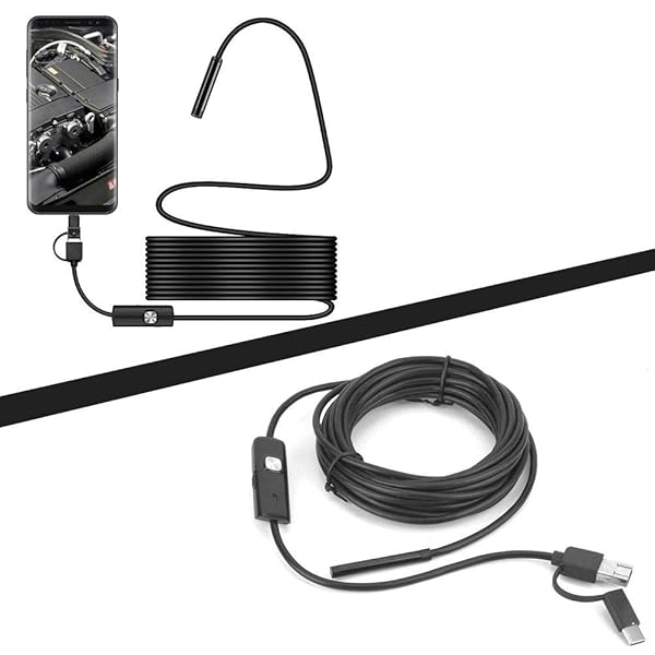 Zerone 3-in-1 USB Endoscope Camera: 5.5mm Lens, 6 LED, 5M Waterproof Borescope for Android & Windows