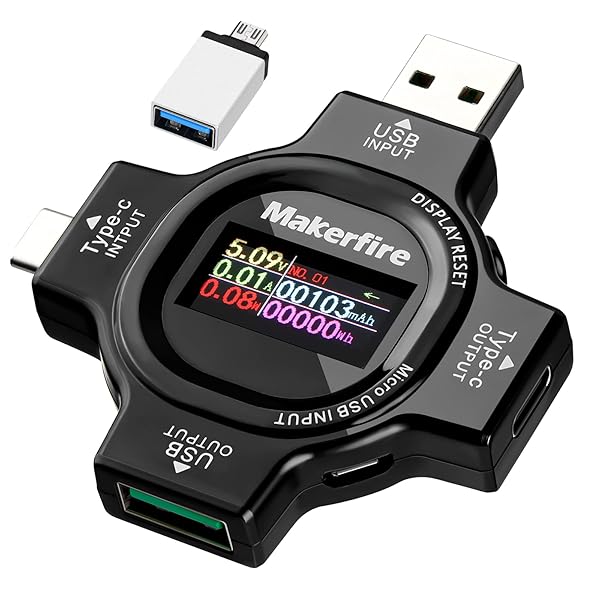 USB Tester Voltage Power Meter - Type C Multimeter for Accurate USB C Voltage & Current Monitoring (Upgrade Version)