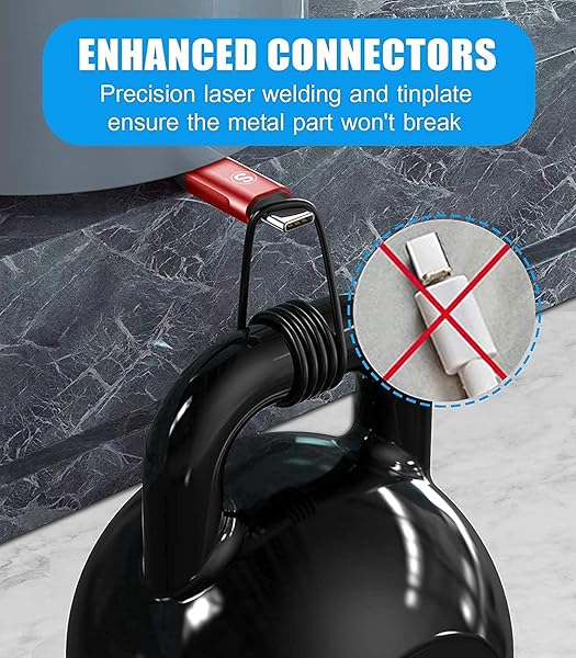 Sweguard USB Type C Cable 3-Pack Fast Charger Nylon Braided Cord for Samsung Galaxy Google Pixel LG Moto Red 3.3ft 6.6ft 10ft - Image 7