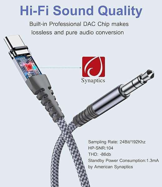 USB Type C to 3.5mm Audio Aux Cable 4ft for iPhone 15 Pro & Samsung Galaxy - Perfect for Car Stereo & MacBook - Image 4