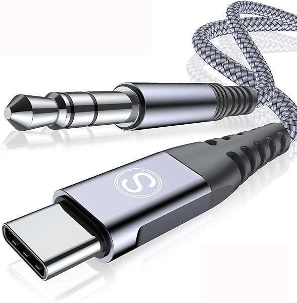sweguard USB Type C to 3.5mm Audio Aux Cable 4ft for iPhone 15 Pro & Samsung Galaxy - Perfect for Car Stereo & MacBook