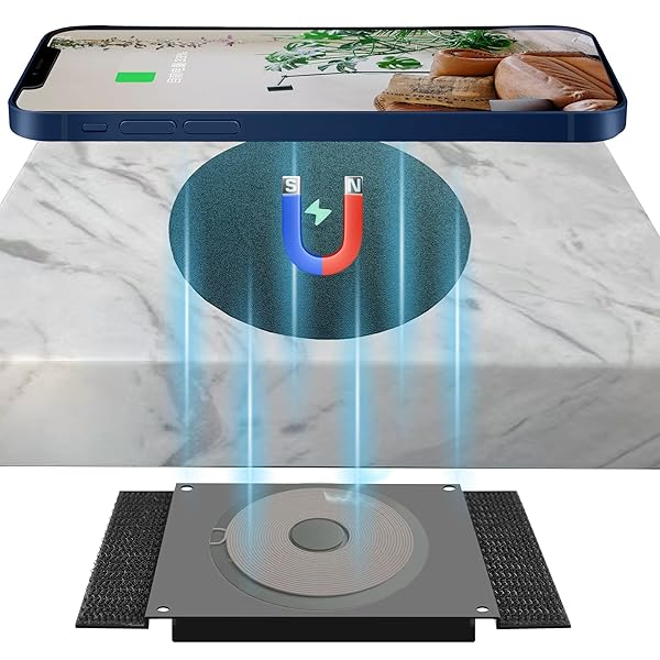 UUMAO 15W Magnetic Wireless Charger for iPhone 13/12 - Under Desk Charging Pad with PD Adapter & Magsafe Coil (8-30MM)