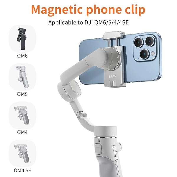 UURIG Magnetic Phone Clamp for DJI OM: Tripod Mount & Gimbal Holder for OSMO 5/OM 4/4 SE Accessories - Image 4