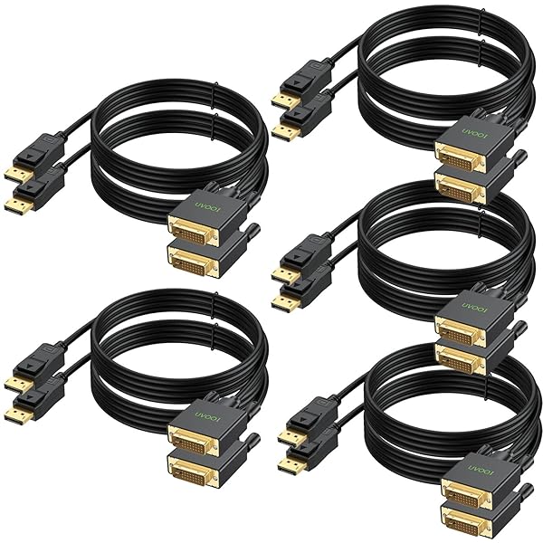 UVOOI UVOOI 6FT DisplayPort to DVI Cable 10-Pack Compatible with Computer PC Monitor TV Projector