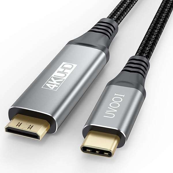 UVOOI 6FT USB C to Mini HDMI Cable - 4K@30Hz, Compatible with MacBook, iPhone 16/15, Galaxy 24/23, iPad Pro & More - Image 3