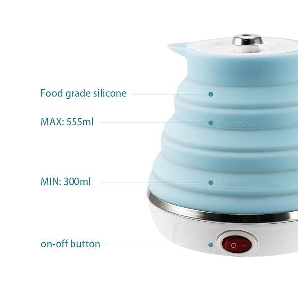 Ultrathin Portable Electric Kettle: Food-Grade Silicone, Dual Voltage, 555ML, Foldable & Safe Boil Dry Protection - Image 8