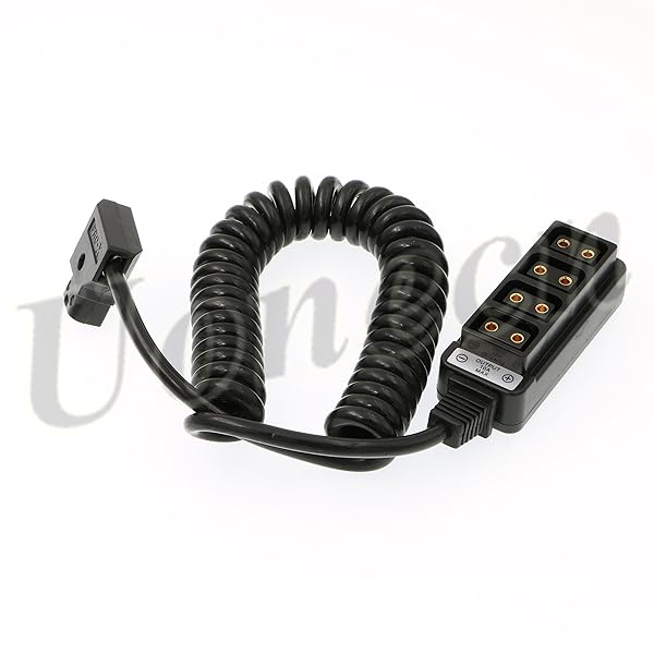 Uonecn Photography Power Coiled Cable D-tap B-Type Male to 4 Port D-Tap Female for Anton Bauer V-Mount Battery Adapter - Image 3