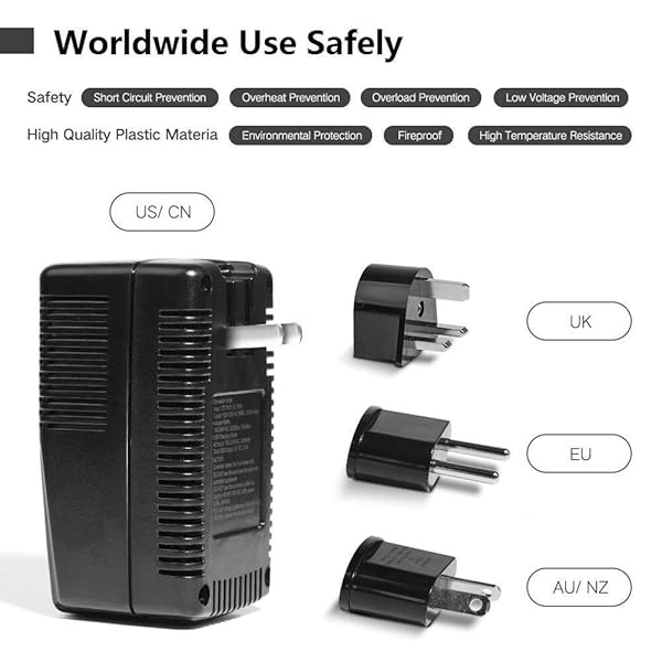 2000W Voltage Converter 220V to 110V for Hair Tools & Devices - 2-Port USB, Universal Plug Adapter - Image 8