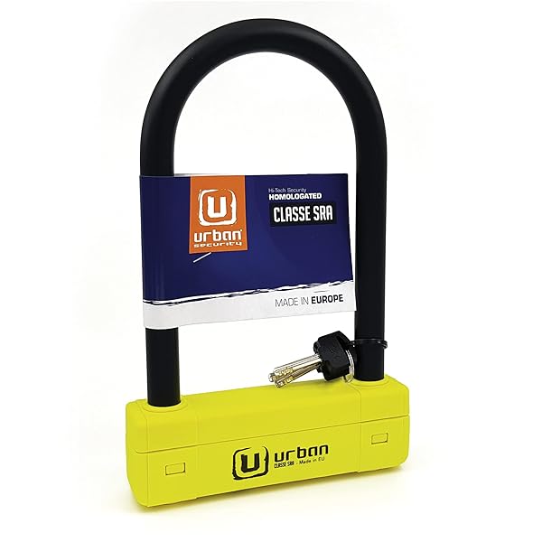 Urban UR120220 Motorcycle U Lock Maximum Security SRA Approved Heavy Duty Anti Theft Lock with Double Locking and Hardened Steel Shackle