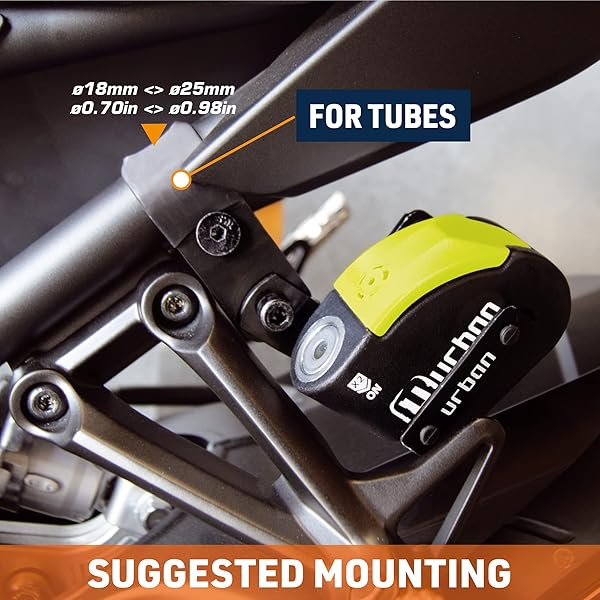 URBAN UR402 Disc Anti-Theft Motorbike Bracket for Tubes and Screws Universal Fit UR14S UR10 - Image 8