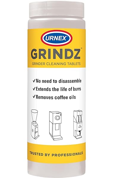 Urnex Grindz Coffee Grinder Cleaning Tablets 430 Grams All Natural Gluten Free Extend Grinder Life