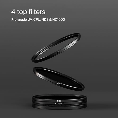 Urth 82mm 4-in-1 Magnetic Lens Filter Kit: UV, CPL, ND8 & ND1000 - Ultra-Slim Multi-Coated Optical Glass - Image 4