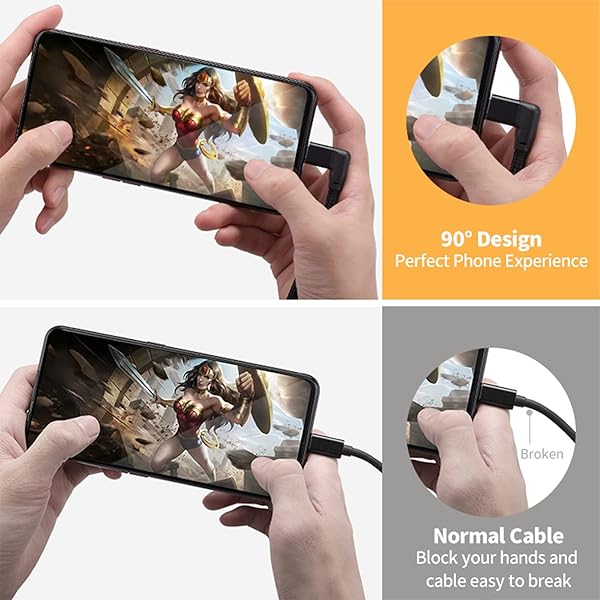 UseBean Right Angle USB C Extension Cable 0.6FT, 90 Degree USB-C 3.2 Gen 2 20Gbps Male to Female Type C 4K Video Extender Cord,for USB C Hub,MacBook,iPad Pro/Air/Mini,Galaxy S24/S23,iPhone 15 - Image 3