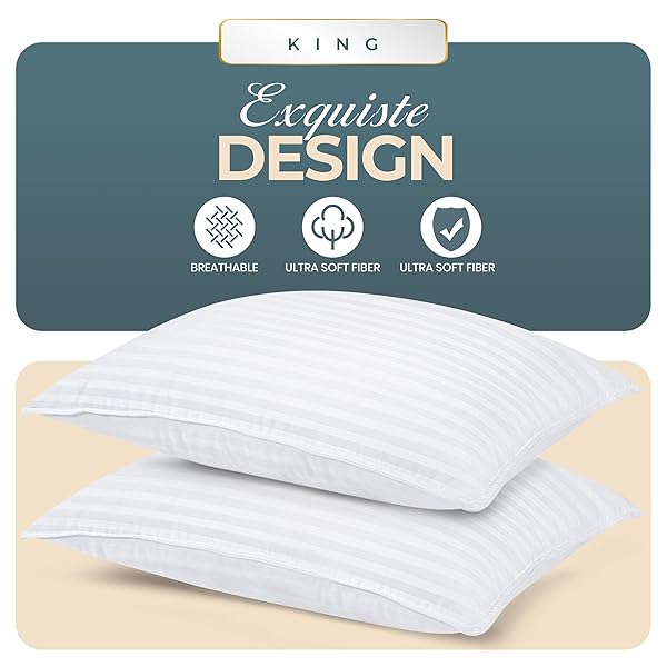 Utopia Bedding King Size Cooling Pillows - Hotel Quality Set of 2 for Side, Back & Stomach Sleepers - Image 3