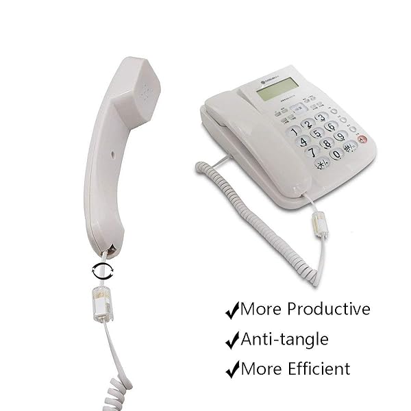 Uvital 2 Pack Telephone Handset Cord Detanglers 10Ft Uncoiled and 2 Pack Anti-Tangle 360 Degree Rotating Swivel Cord White - Image 5