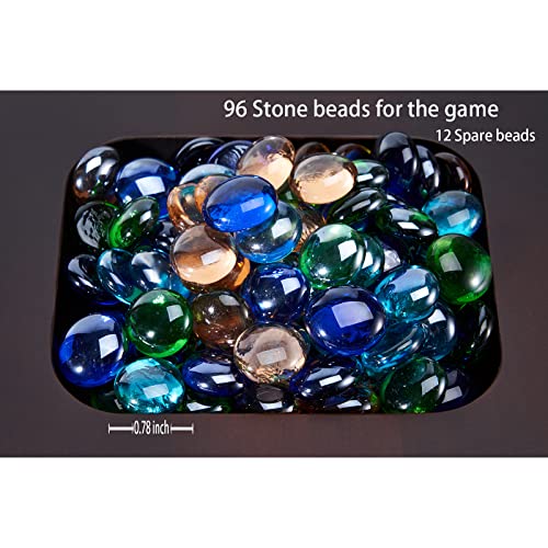 VAMSLOVE Luxury Solid Wood Mancala Board Game Set for 4 Players with Bonus Glass Stone Beads and Game Instructions Included - Image 7