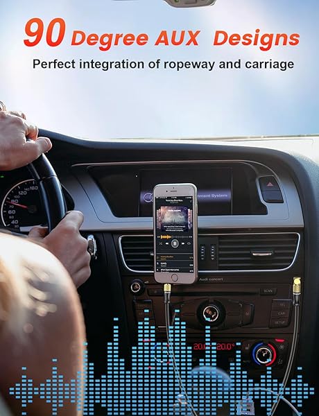 VANAUX 90 Degree Right Angle Aux Cable 26Ft Compatible with Car Stereos Smartphones Headphones and More - Image 2