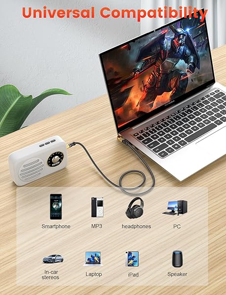 VANAUX 90 Degree Right Angle Aux Cable 26Ft Compatible with Car Stereos Smartphones Headphones and More - Image 6