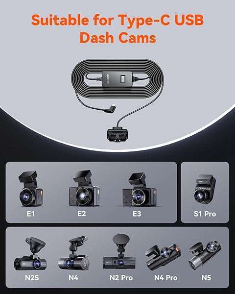 VANTRUE 10ft Type C USB Hardwire Power Cable for Dash Cams - Low Voltage Protection & 3 Gear Shifting - Image 5