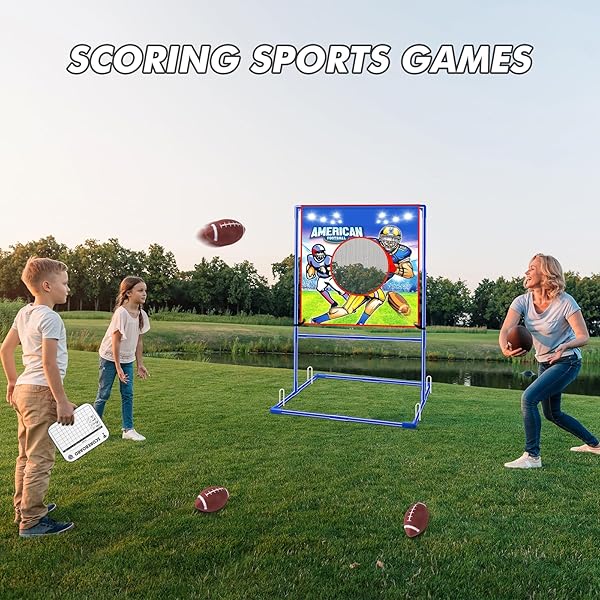 VATOS Football Toss Target Game with 4 Inflatable Footballs for Indoor Outdoor Fun and Family Play for Kids and Adults - Image 7