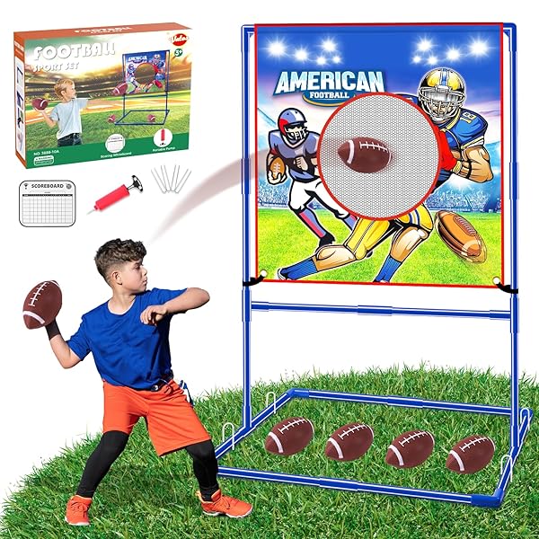 VATOS Football Toss Target Game with 4 Inflatable Footballs for Indoor Outdoor Fun and Family Play for Kids and Adults - Image 2