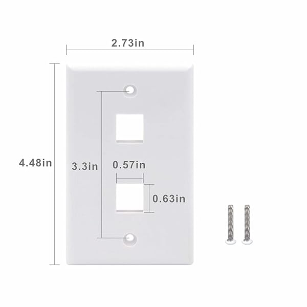 VCE 2 Port Keystone Wall Plate UL Listed 10 Pack Single Gang for RJ45 Keystone Jack Modular Inserts White - Image 5