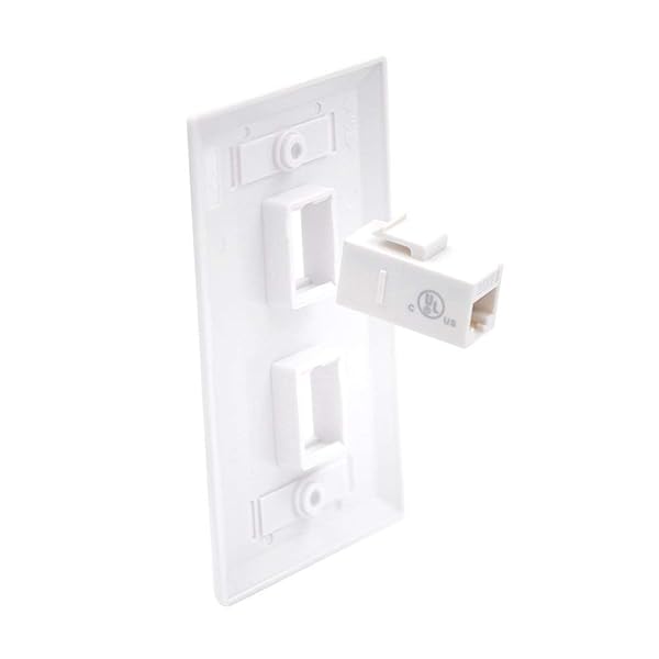 VCE 2 Port Keystone Wall Plate UL Listed 10 Pack Single Gang for RJ45 Keystone Jack Modular Inserts White - Image 6