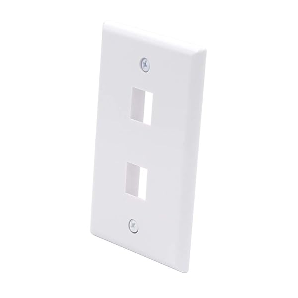VCE 2 Port Keystone Wall Plate UL Listed 10 Pack Single Gang for RJ45 Keystone Jack Modular Inserts White - Image 8