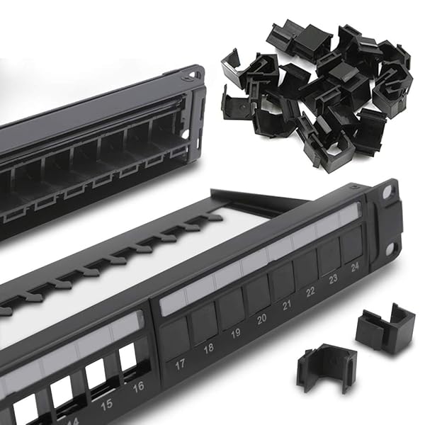 VCE 20-Pack Blank Keystone Jack Inserts (UL Listed) - Black for Wall Plates & Patch Panels - Image 9