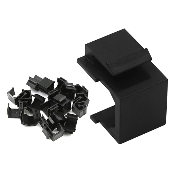 VCE 20-Pack Blank Keystone Jack Inserts (UL Listed) - Black for Wall Plates & Patch Panels - Image 2