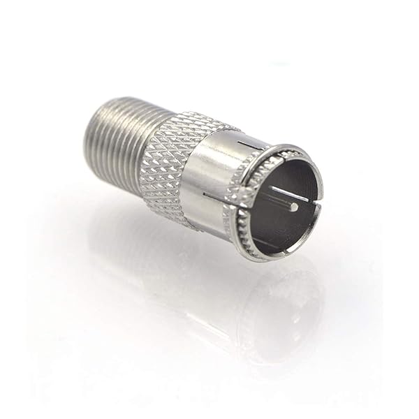 VCE Coaxial Cable Quick Connector Push On Male to F-Type Female Adapter for RG6 Satellite Dish TV 5 Pack - Image 2