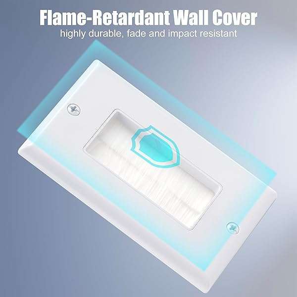 VCE Brush Wall Plate Cable Pass Through - Low Voltage Decorator Cover, 2-Pack, White | Easy Cable Management Solution - Image 5