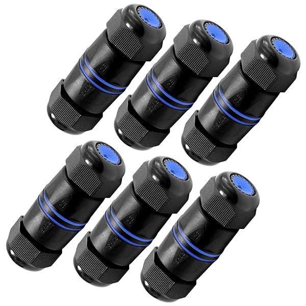 VCELINK Waterproof RJ45 Coupler IP68 Short Profile Cat6 Cat5E Cat5 Ethernet Connector Outdoor Network LAN Cable Extender 6-Pack